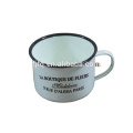 Factory Directly Made Enamel Soup Mug with Rolled Rim